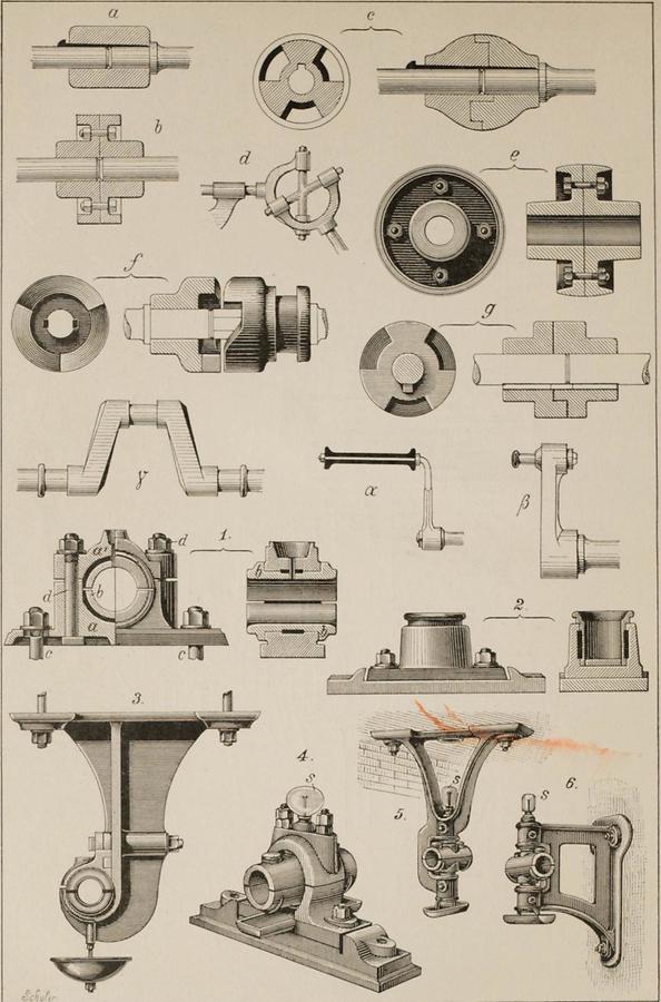 Illustration Kupplung, Kurbel und Lager