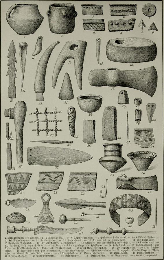 Illustration Pfahlbauten (Tafel II)