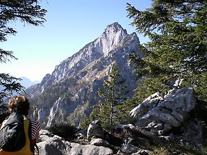 ungewohnter Blick auf den Traunstein auf dem Weg zum Katzenstein, ©Danninger