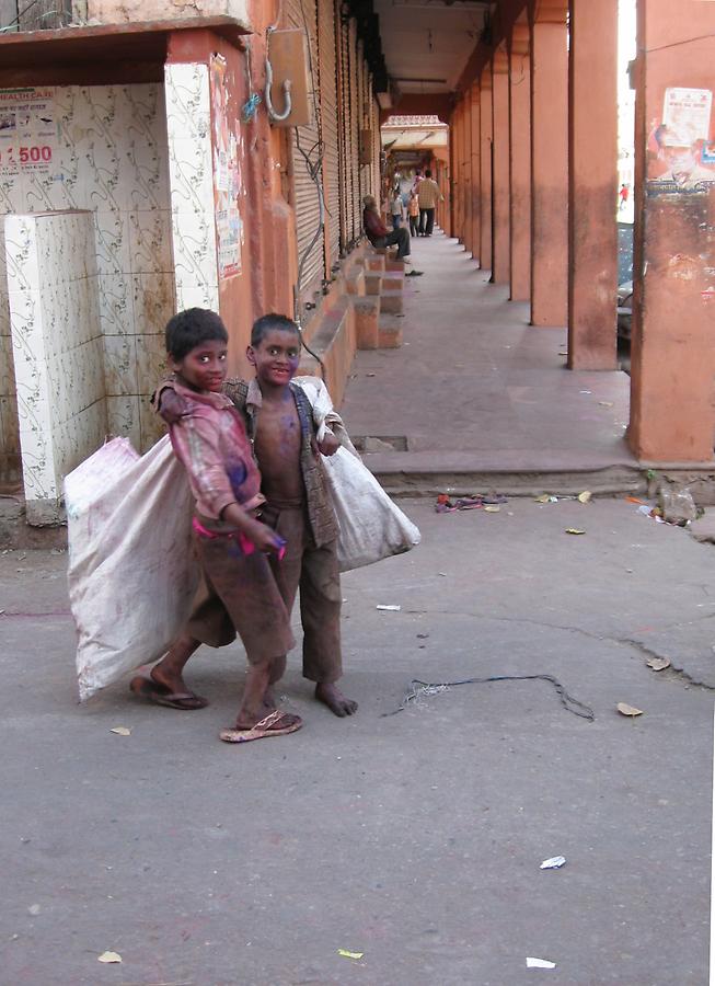 Children after Holi Festival