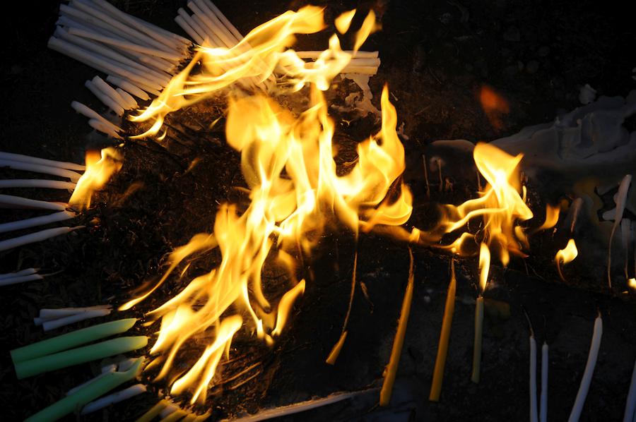 Candles in front of the Kalibo Church