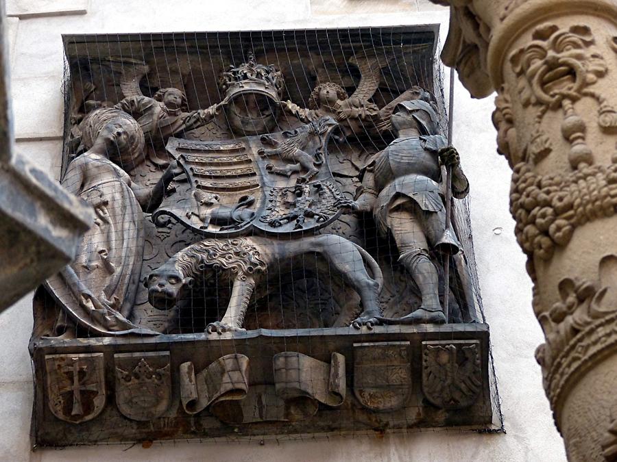 Görlitz - Town Hall; Coat of Arms of Matthias Corvinus, 1488