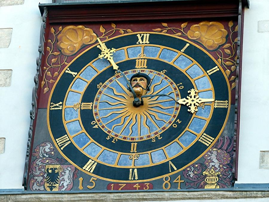 Görlitz - Town Hall Tower; Clocks