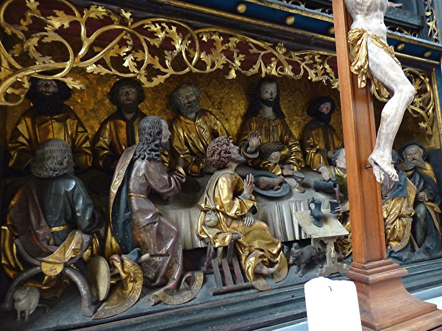 Kamenz - Main Church of St Mary; High Altar, Predella, Last Supper