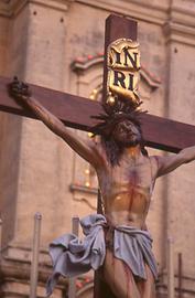 The stage with the crucifix