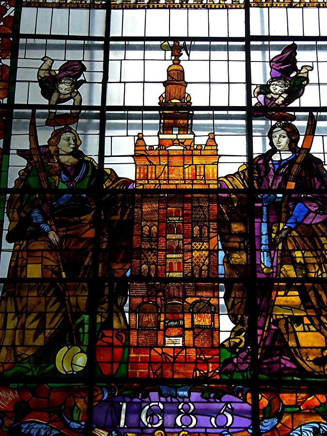 Seville Cathedral – Glasswindows from belltower „Giralda“