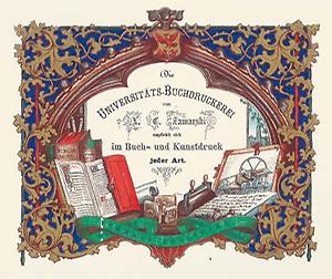 Geschäftskarte der Universitäts-Buchdruckerei