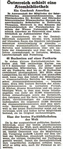 Historischer Zeitungsbericht, 1955