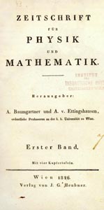 Zeitschrift für Physik und Mathematik, Wien 1826