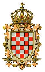 Das historische Wappen Kroatiens mit Königskrone