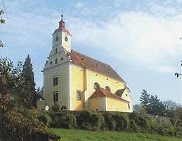 St. Johann bei Herberstein: Im Bild die nahe dem Schloss Herberstein gelegene, weithin sichtbare Pfarrkirche Johannes der Täufer