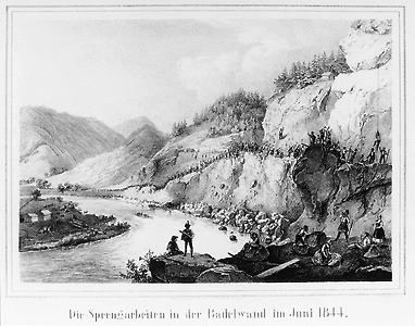 Badlwand, Sprengarbeiten