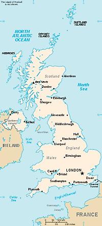 Landkarte Großbritannien