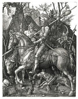 Ritter, Tod und Teufel (Der Reuther), Kupferstich, 1513