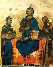 Deësis-Ikone aus dem Katharinenkloster, Sinai, 12. Jh. - Foto: Wikimedia Commons - Gemeinfrei