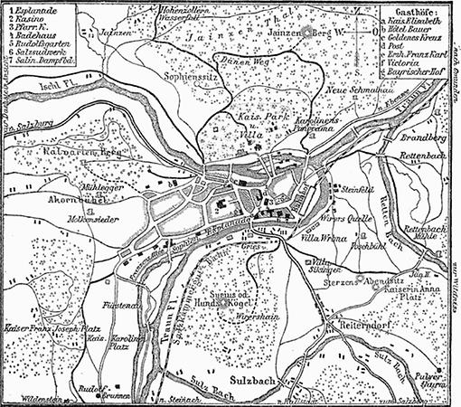 Landkarte von Bad Ischl, 1888)