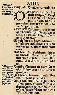 Psalm 14 aus der Lutherbibel, 1534