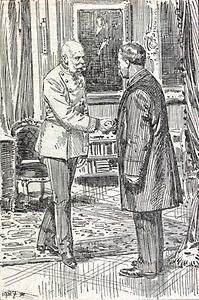 Kaiser Franz Joseph geht auf Theodore Roosevelt zu und begrüßt ihn herzlich