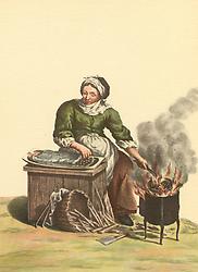 'Kästenweib' aus dem Brandschen Kaufruf, 1775. Gemeinfrei