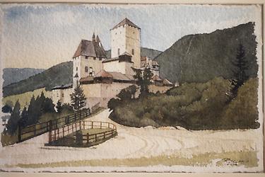 Burg Mauterndorf, © Aquarell von Kurt Regscheck