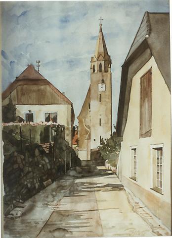 Bild 'Schwallenbach,_Gäßchen_und_Kirche_1986-22_'