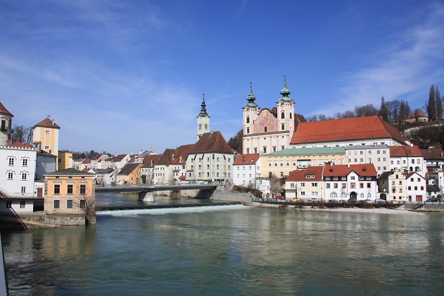 Mündung der Steyr in die Enns, Bürgerspital, Michaelerkirche