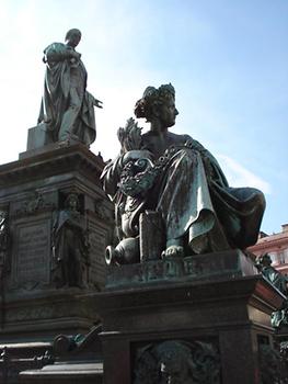 Graz Hauptplatz, Erzherzog Johann Brunnen, Figur ['Mur'|AEIOU/Mur]