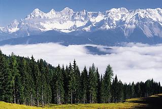 Schladming Blick auf Dachstein (von Planai aus)