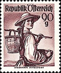 Briefmarke Volkstrachten