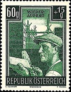 Briefmarke Wiederaufbau Wohnbau