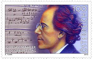 Briefmarke, 150. Geburtstag von Gustav Mahler