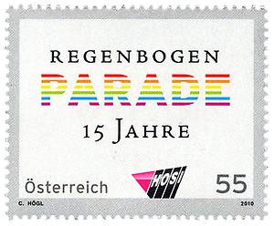 Briefmarke, 15 Jahre Regenbogenparade