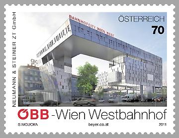 Briefmarke, Wiedereröffnung BahnhofCity Wien West