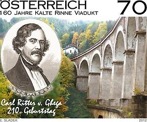 Briefmarke, 210. Geburtstag Karl Ritter von Ghega