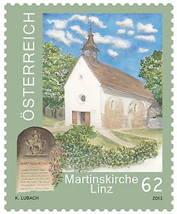 Briefmarke, Martinskirche in Linz