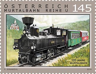 Briefmarke, 120 Jahre Murtalbahn
