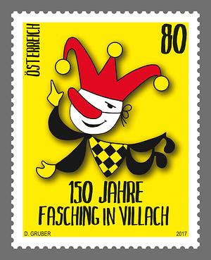 Briefmarke, 150 Jahre Fasching in Villach