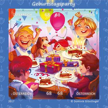 Briefmarke, Geburtstagsparty