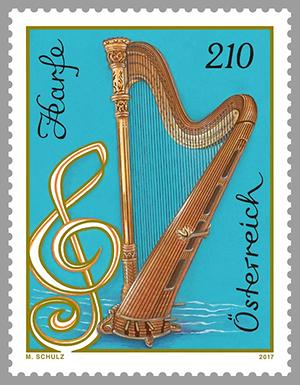 Briefmarke, Harfe