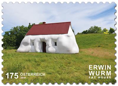 Briefmarke, Erwin Wurm – Fat House