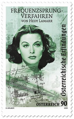 Briefmarke, Frequenzsprungverfahren – Hedy Lamarr