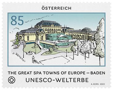 Briefmarke, UNESCO-Welterbe – Baden bei Wien