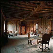 Getäfelter gotischer Wohnraum im älteren Teil der Burg im Schloss Rosenburg Niederösterreich. Photographie., © IMAGNO/Gerhard Trumler