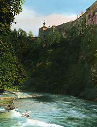 Schloss Herberstein. Steiermark. Handkoloriertes Glasdiapositiv. Um 1910., © IMAGNO/Öst. Volkshochschularchiv