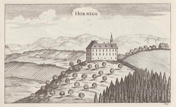 Schloss Hornegg, Foto: Vischers Topographia Ducatus Styriae 1681