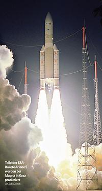 Teile der ESARakete Ariane 5 werden bei Magna in Graz produziert