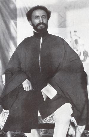 Kaiser Haile Selassie (1892-1975), hier auf einer Aufnahme des Schweizer Fotografen Walter Mittelholzer, 1934.