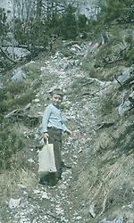 Die erste Steinesammlung - der Autor in Werfen, 1963