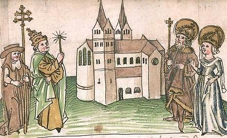 Kaiser Karl der Große, Abb. aus: Kemptener Klosterchronik 1499