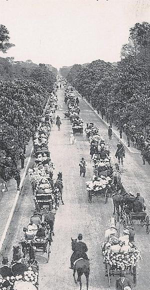 Der Blumencorso von damals im Wiener Prater